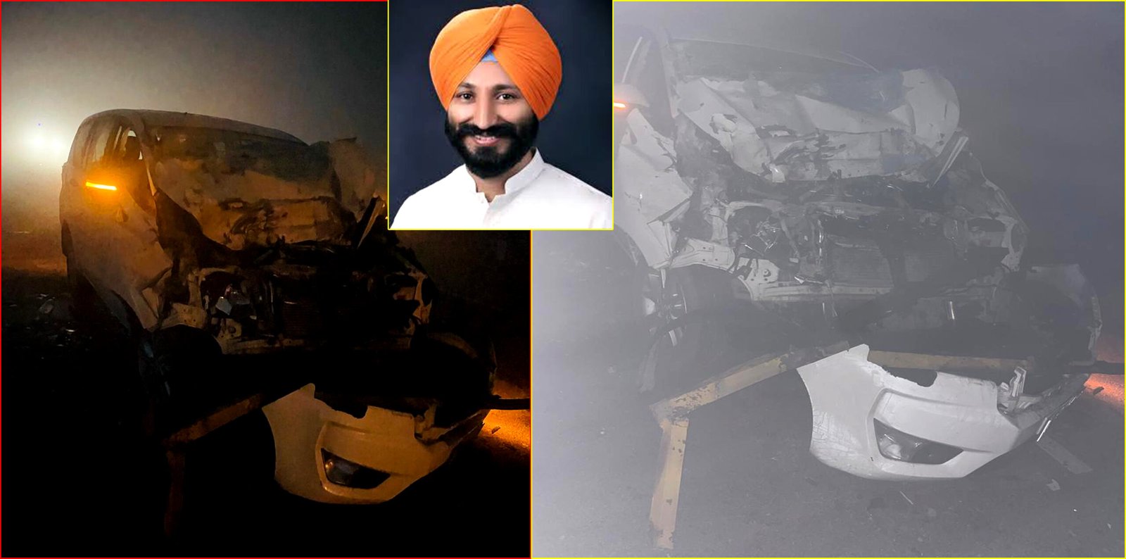 बाल बाल बचे जिला मोगा के ये विधायक ! सरकारी इन्नोवा गाडी हुई खत्म !!