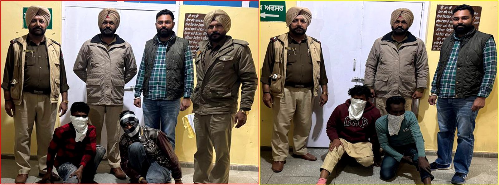 चोरी के तीन मोटरसाइकिल व दो मोबाइल सहित चार काबू !!