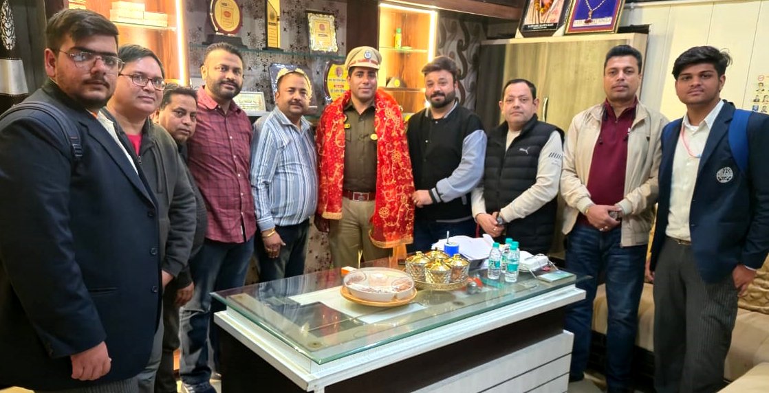 अग्रवाल सभा ने, यातायात प्रबंधन हेतु, ट्रैफिक प्रभारी खेमचंद से की बैठक !!