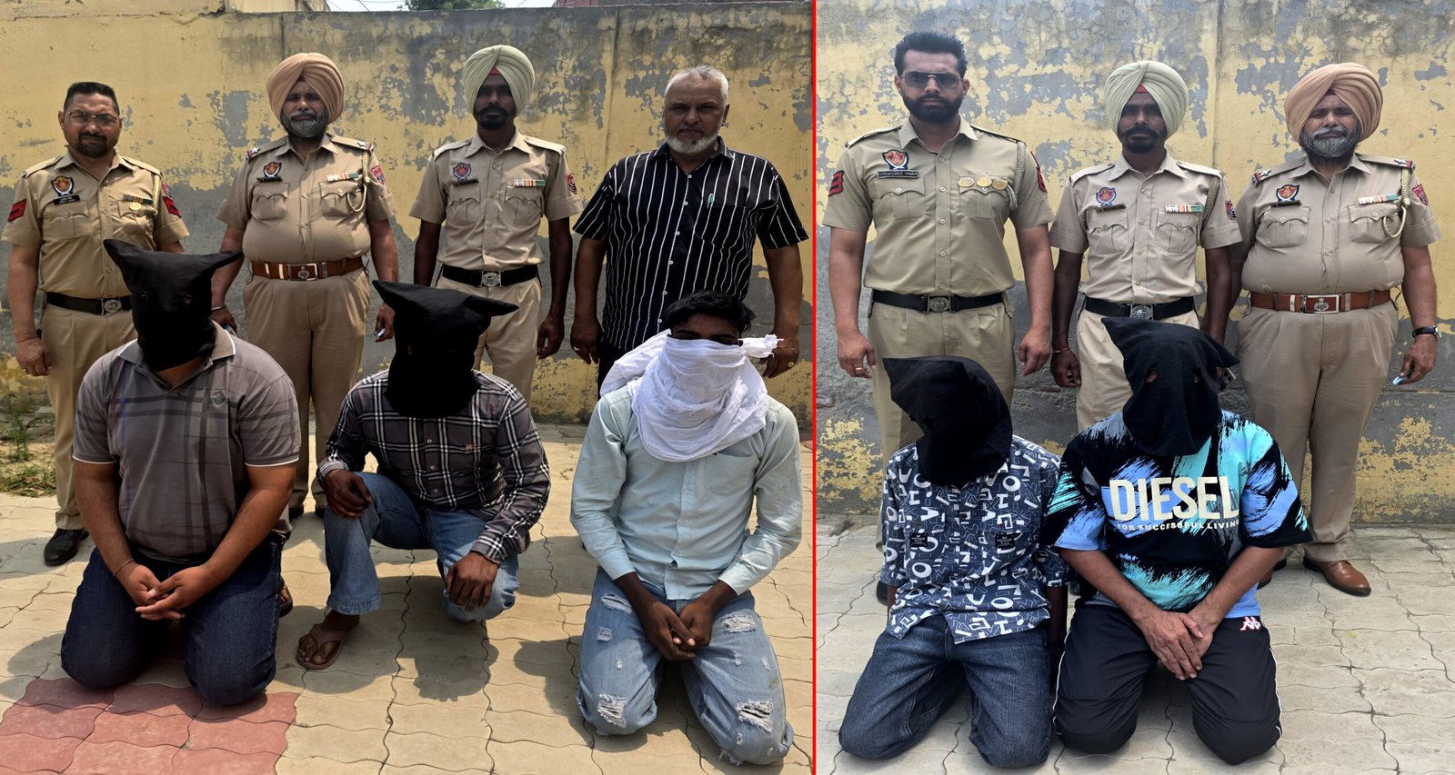 CIA स्टाफ को सफलता ! लाखों की हैरोइन, एक एक्टिवा व मोटरसाईकल सहित 5 काबू !!