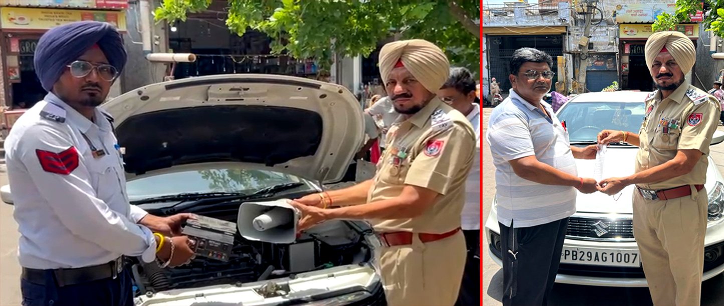 देखें लाइव ! हूटर व काली फिल्म वाली कार का उतरवाया हूटर व काली फिल्म ! काटा चालान !!